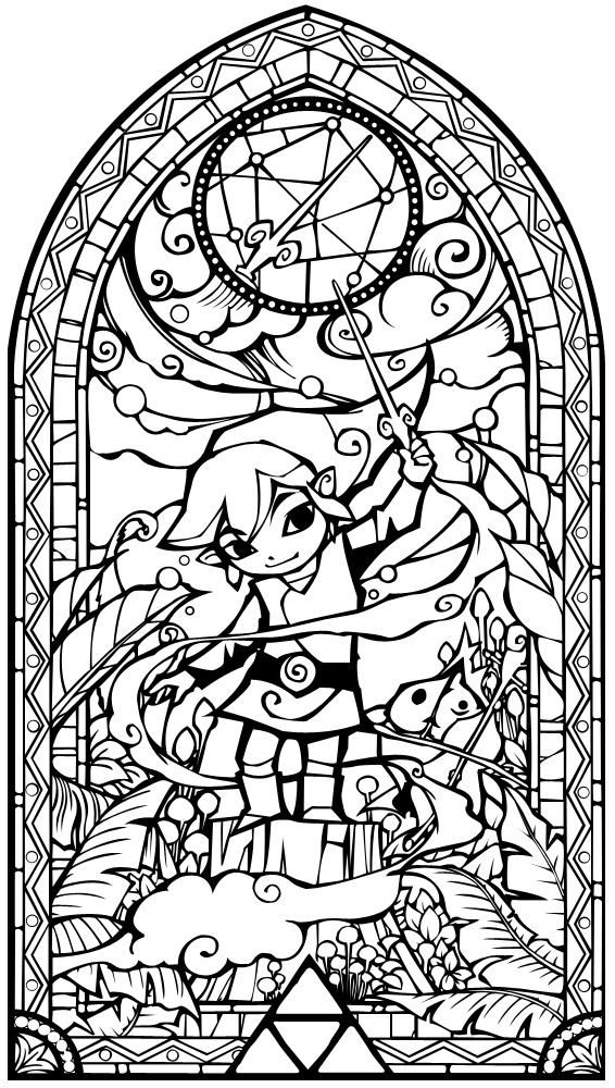 Wind waker glass church window by cetanu coloring book pages coloring pages adult coloring pages