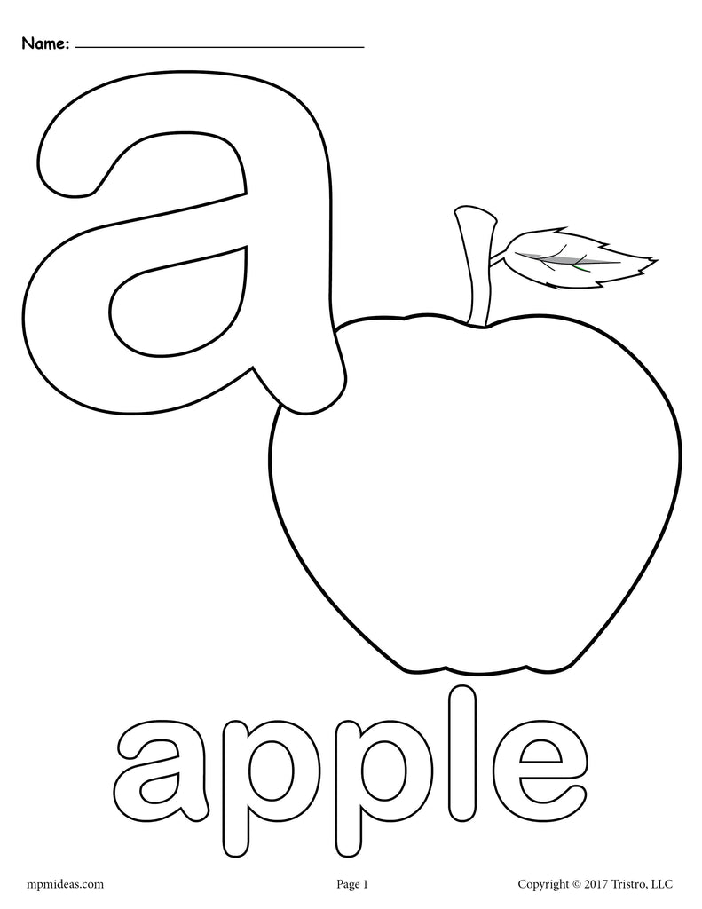 Letter a coloring pages
