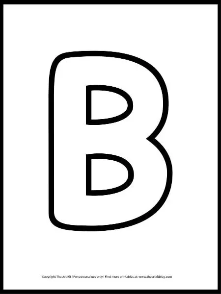 Uppercase letter b outline printable free â the art kit