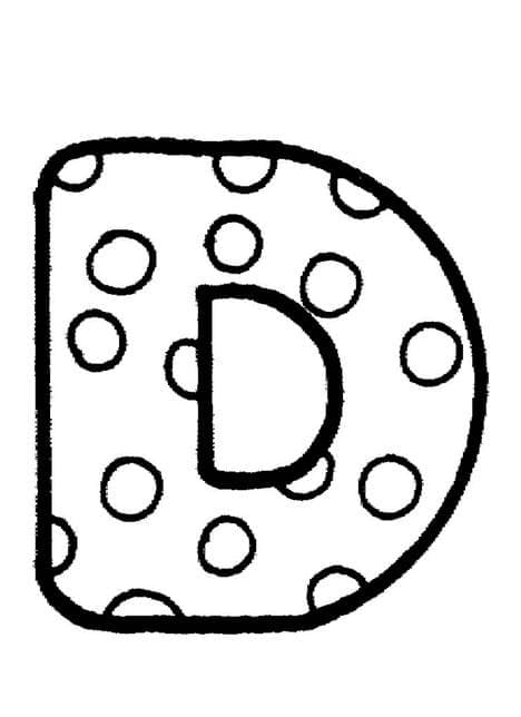 Cute letter d coloring page