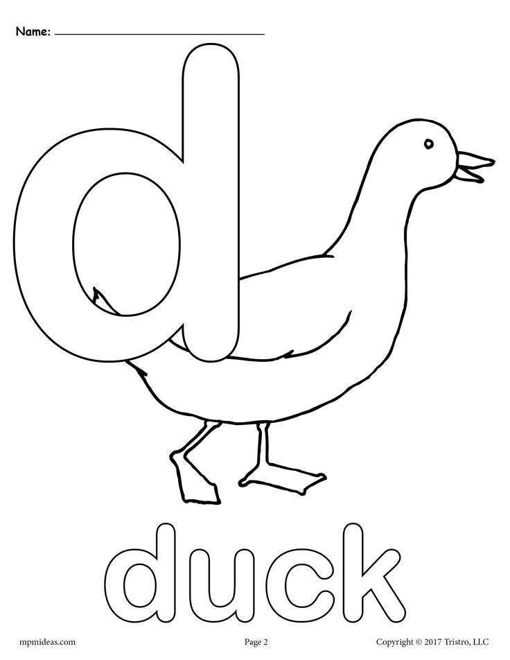 Letter d alphabet coloring pages