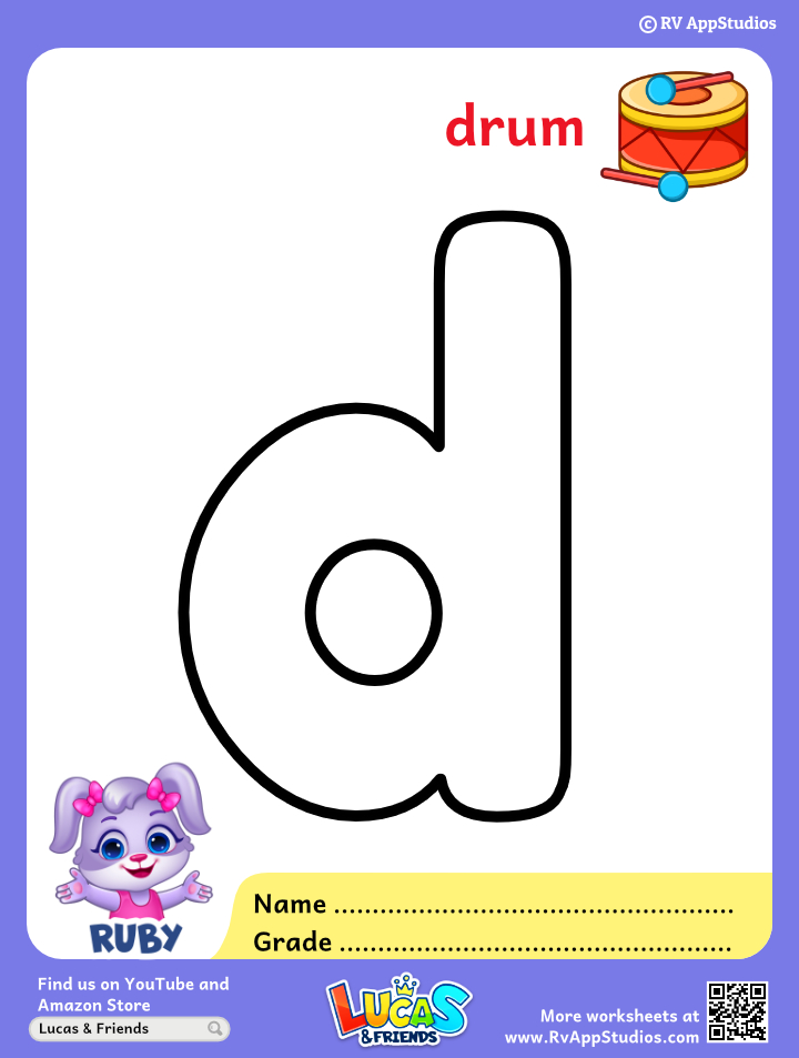 Alphabet d coloring pages