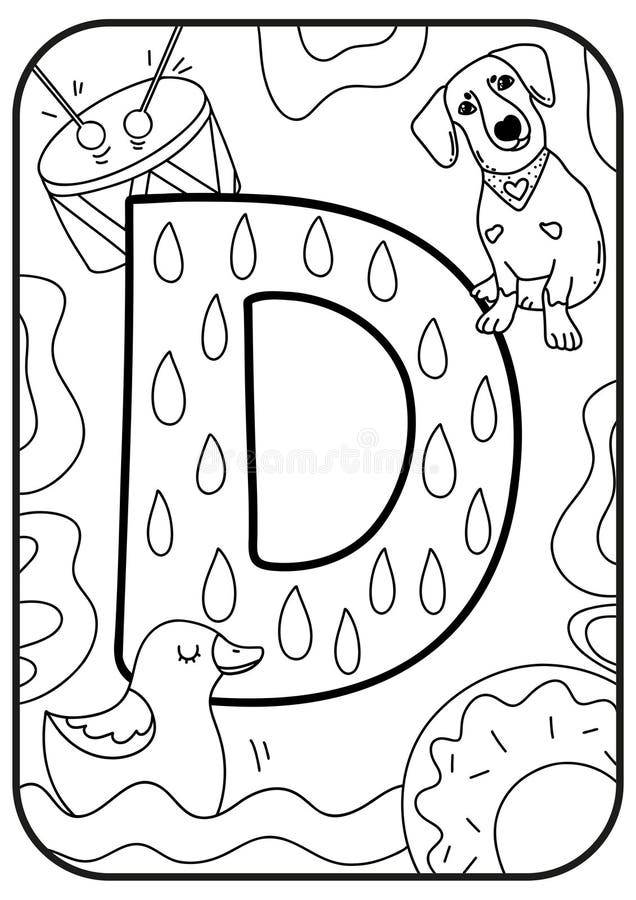 Kids alphabet coloring page abc