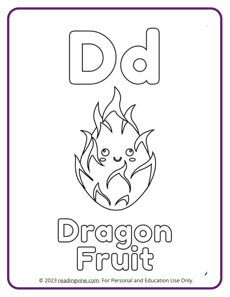 Letter d coloring pages