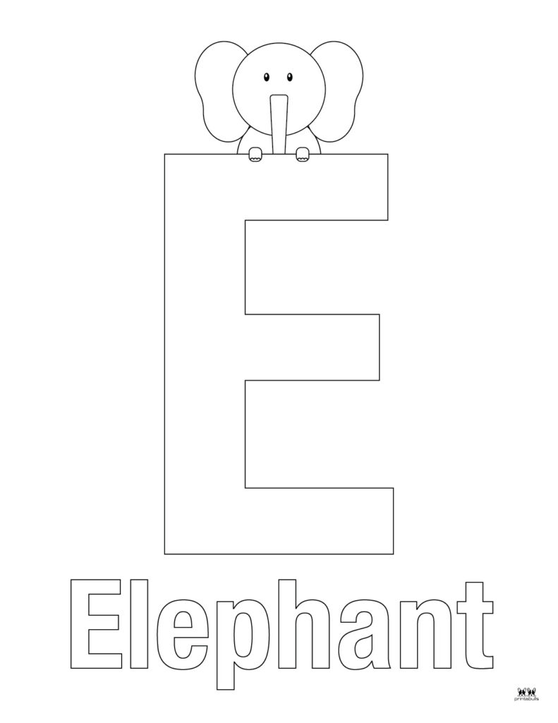 Letter e coloring pages