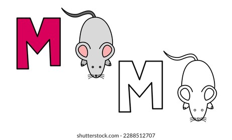 Letter m coloring page images stock photos d objects vectors