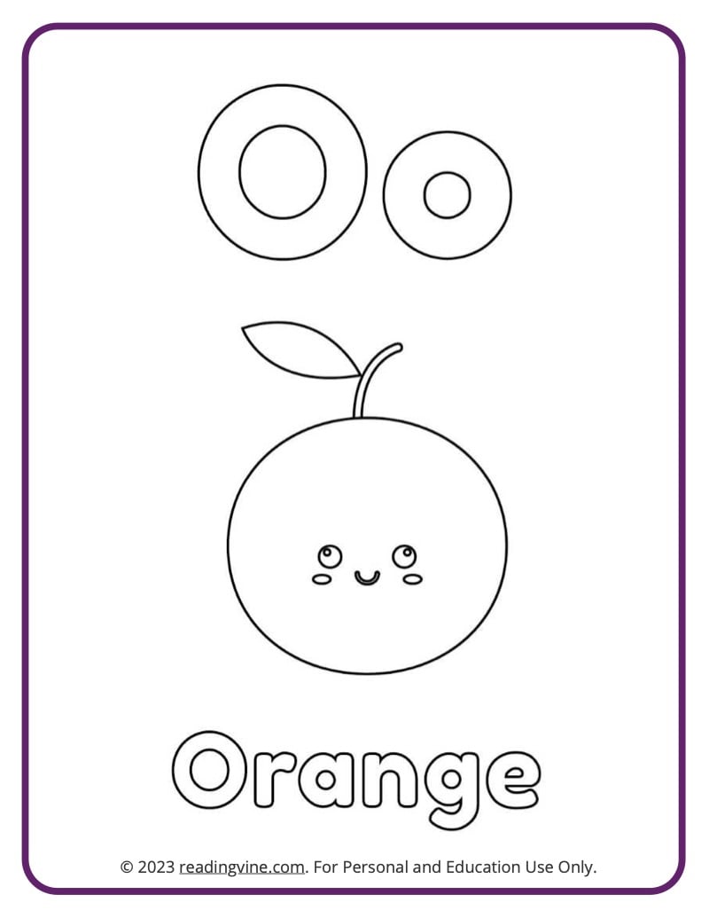 Letter o coloring pages