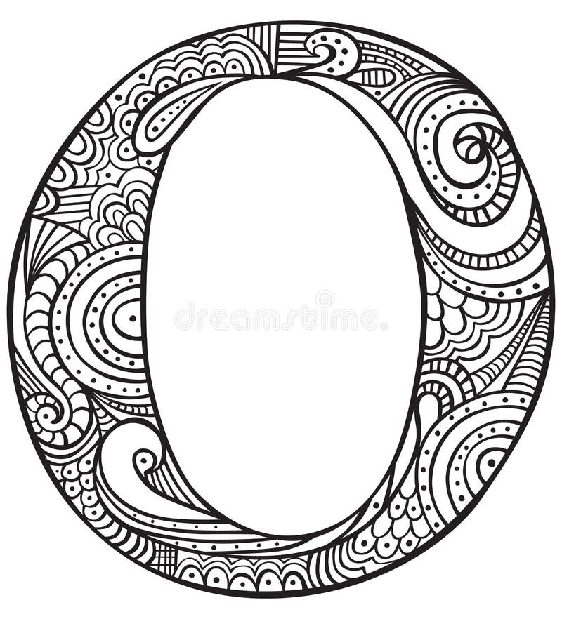Illustrated letter o stock vector illustration of sketch