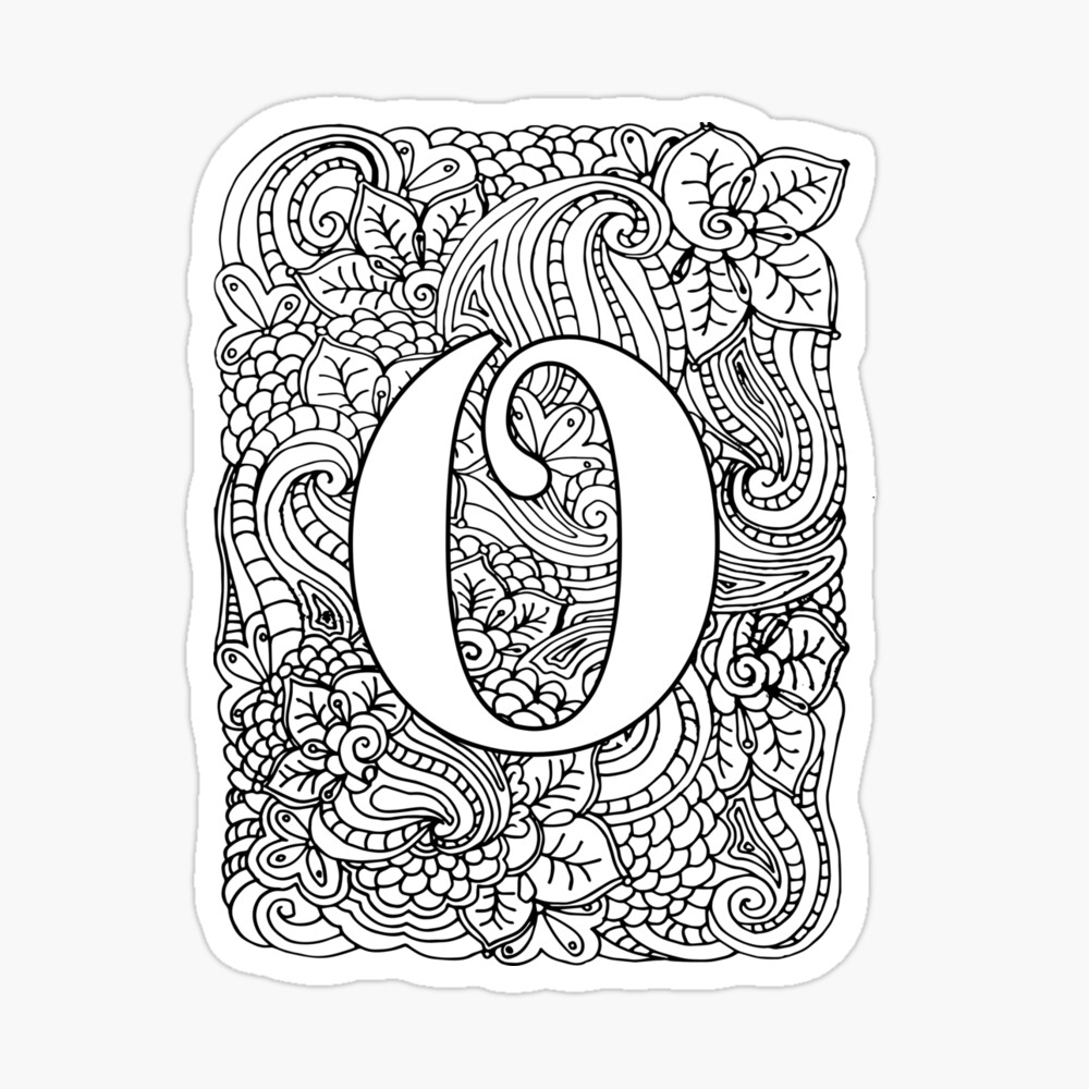 Adult coloring page monogram letter o spiral notebook for sale by mamasweetea