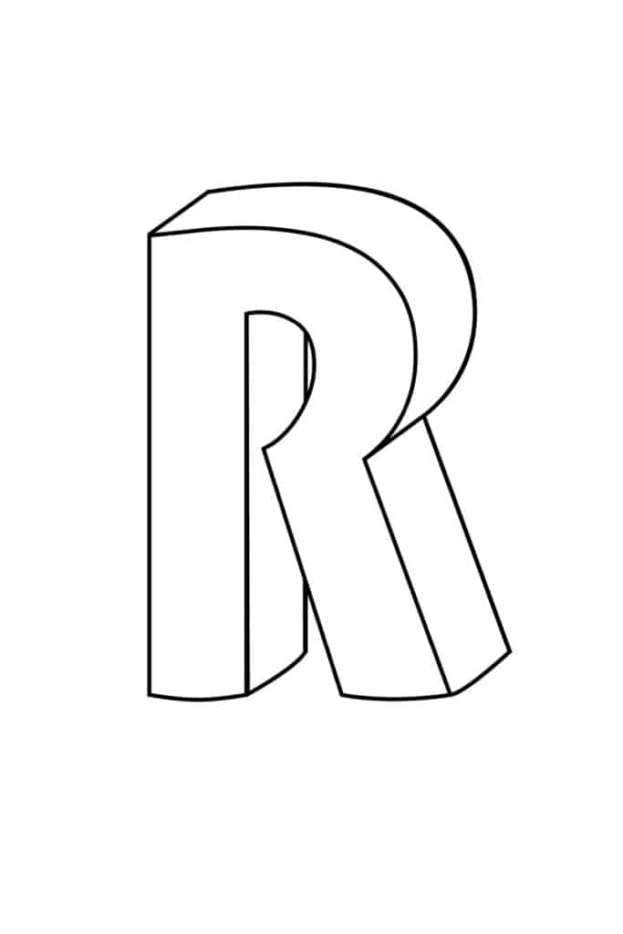 Free printable bubble letter r
