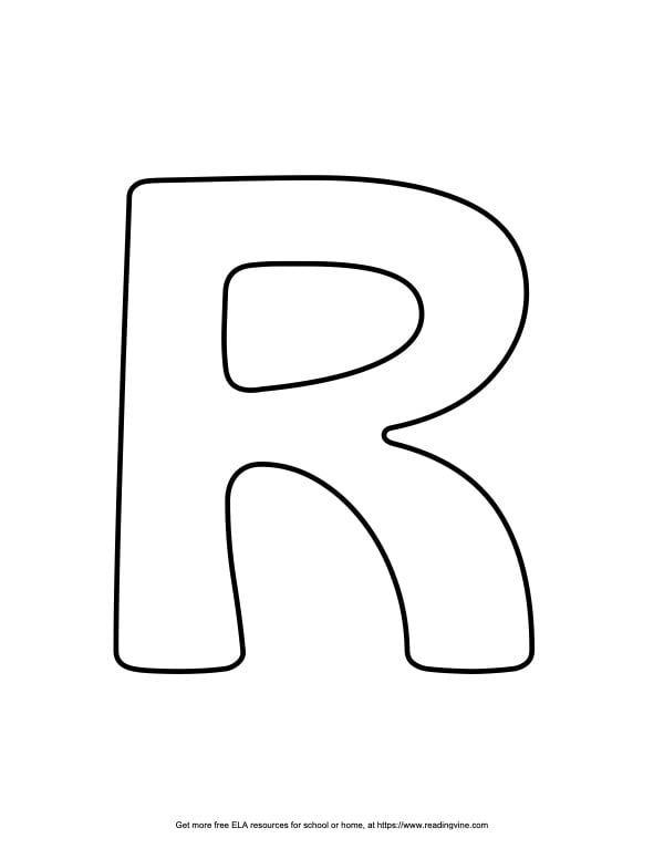 Bubble letter r free printable styles
