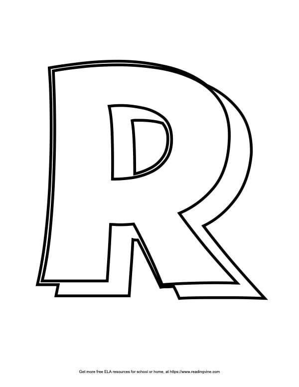 Bubble letter r free printable styles