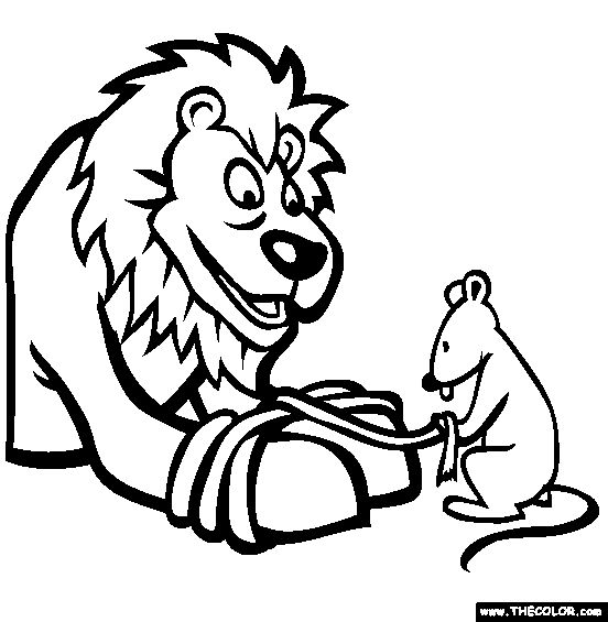Aesops fables online coloring pages page lion and the mouse online coloring pages coloring pages