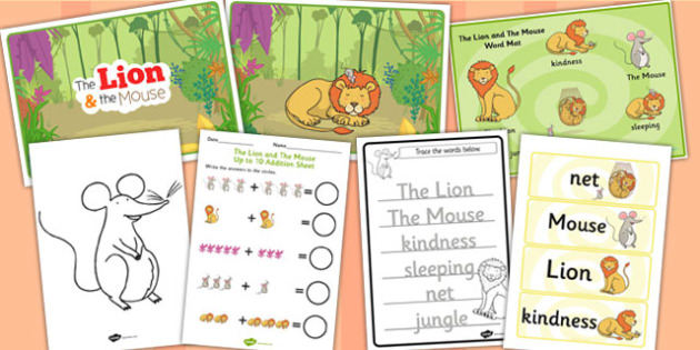 The lion and the mouse interactive story reading pack