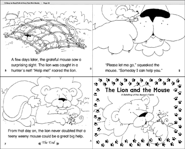 The lion and the mouse printable mini