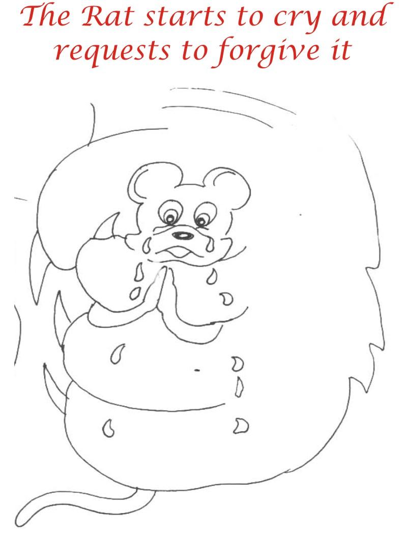 The crying rat coloring page for kids