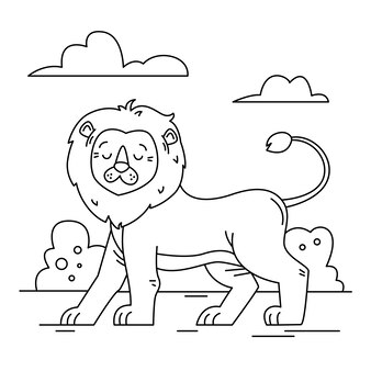 Lion coloring page images