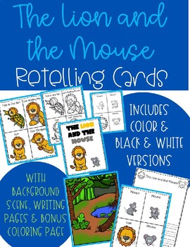 Lion and the mouse coloring tpt