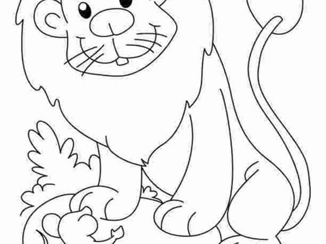 Free easy to print lion coloring pages