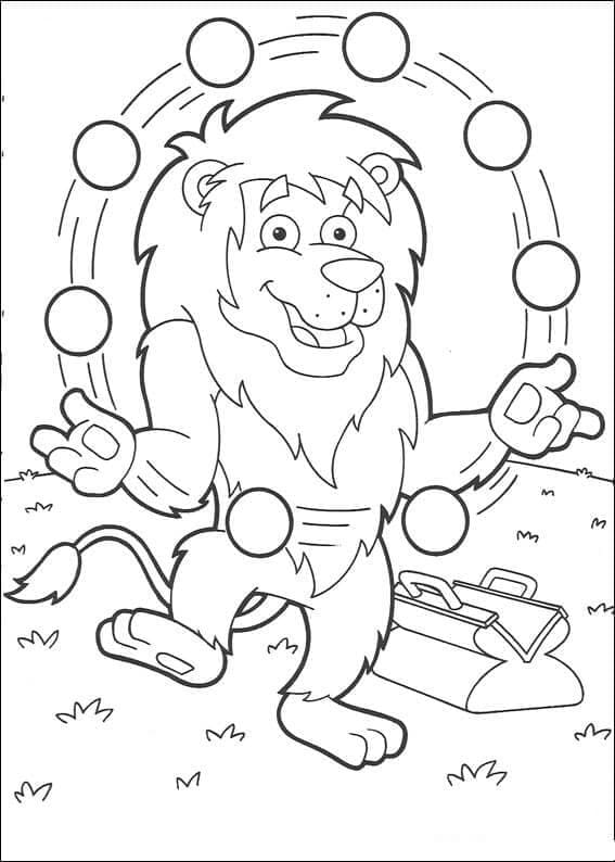 Leãn the circus lion coloring page