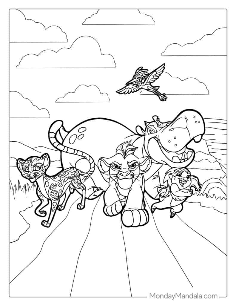 Lion king coloring pages free pdf printables