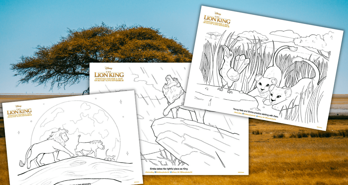 The lion king loring pages and printable activity sheets