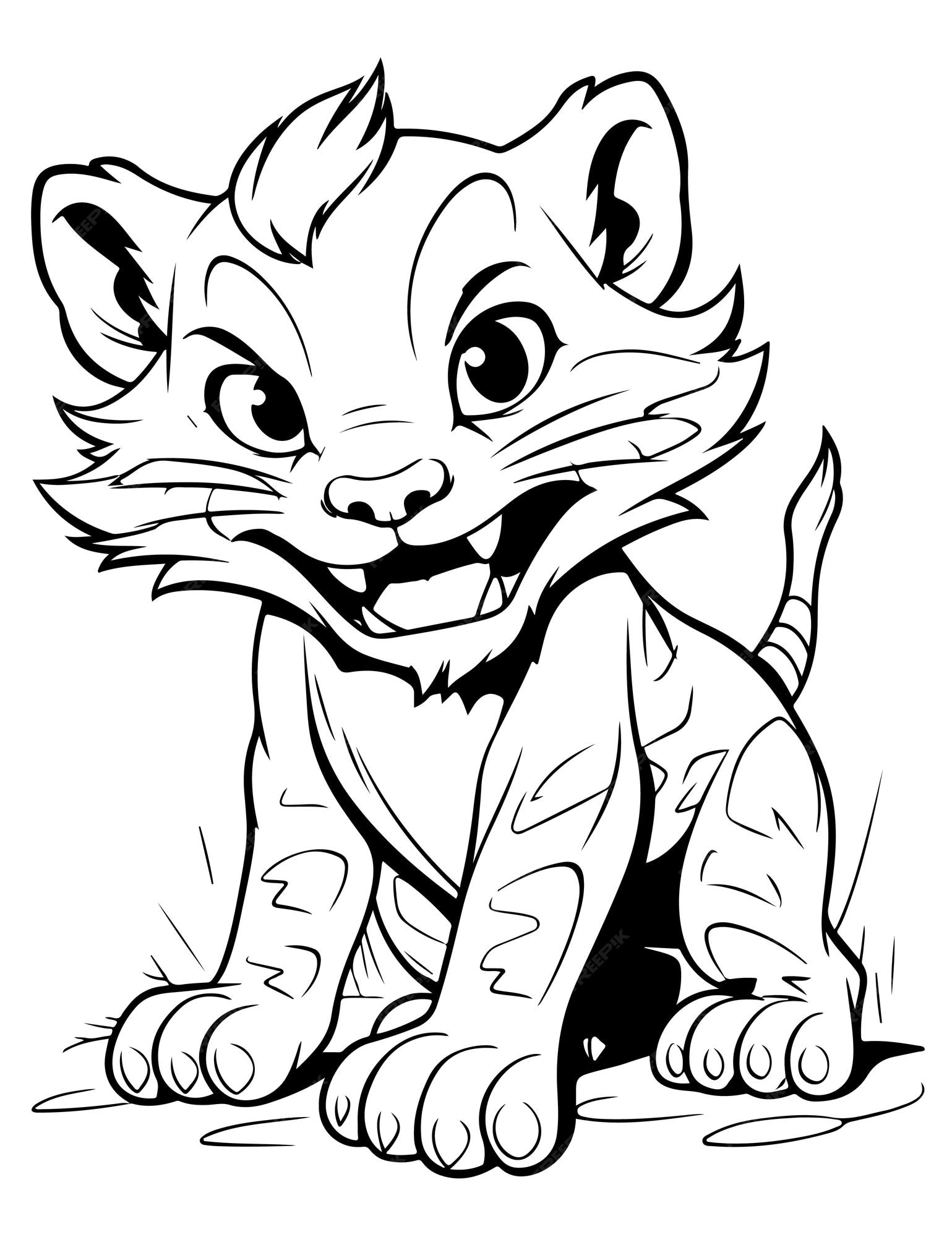 Premium vector lion cartoon color pages drawing pages for boys lion king drawing book king of ju