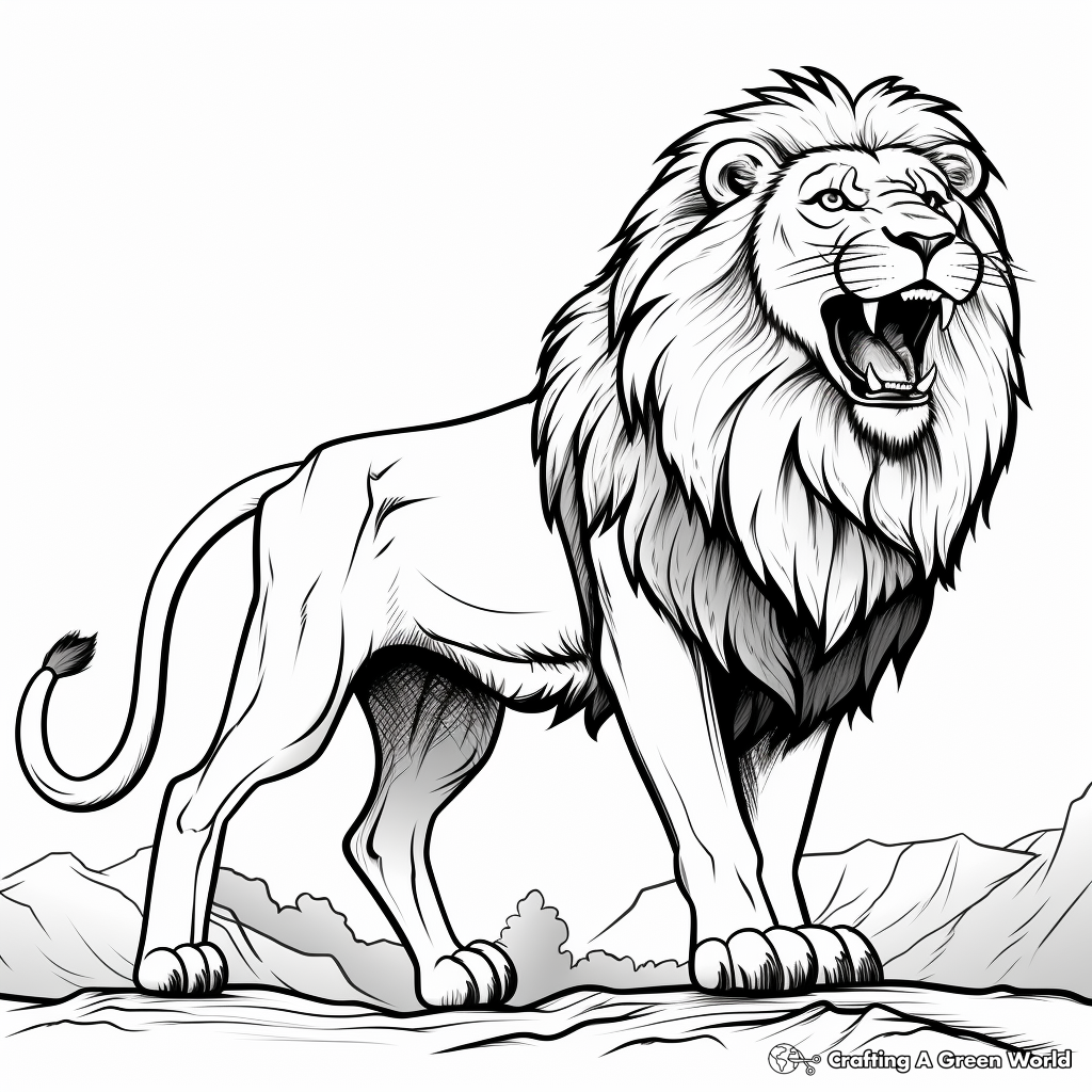 Roaring lion coloring pages