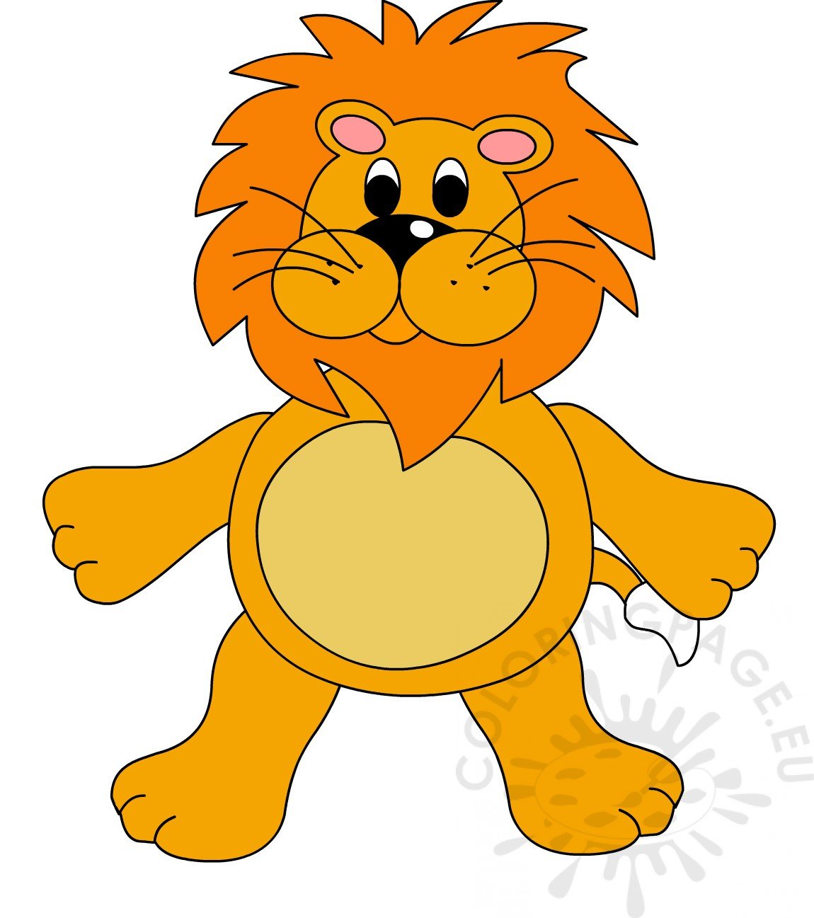 Cute lion king cartoon printable coloring page