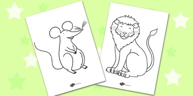 The lion and the mouse coloring sheets teacher