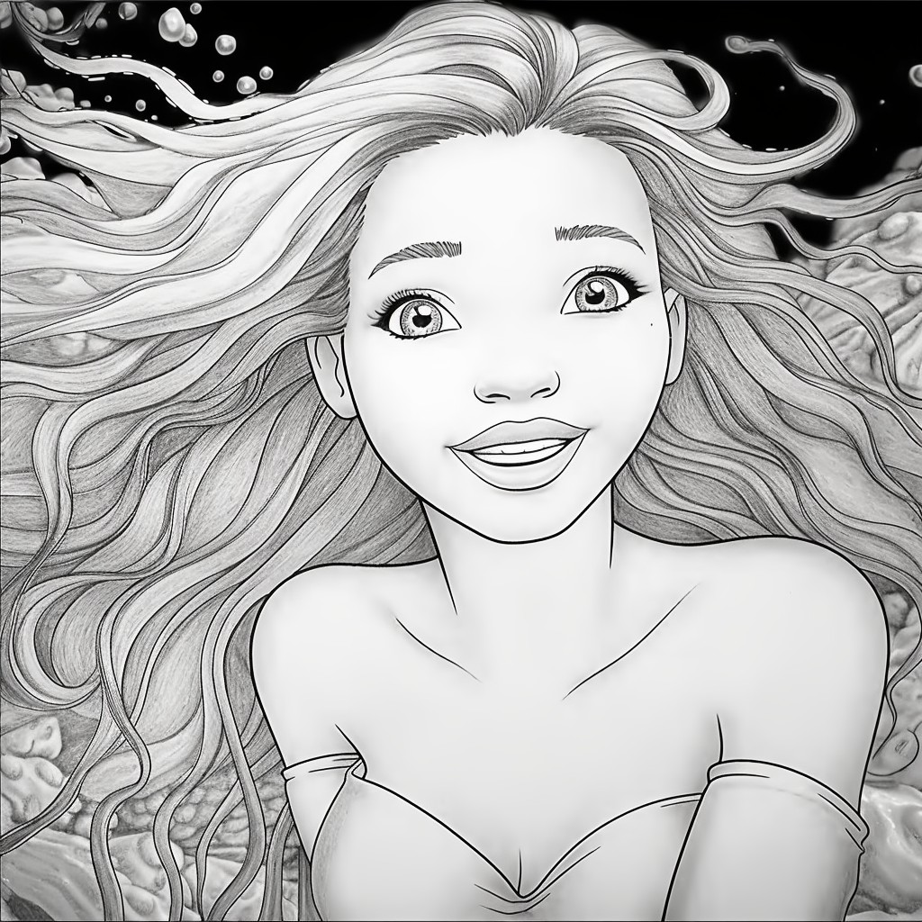 The little mermaid film coloring page