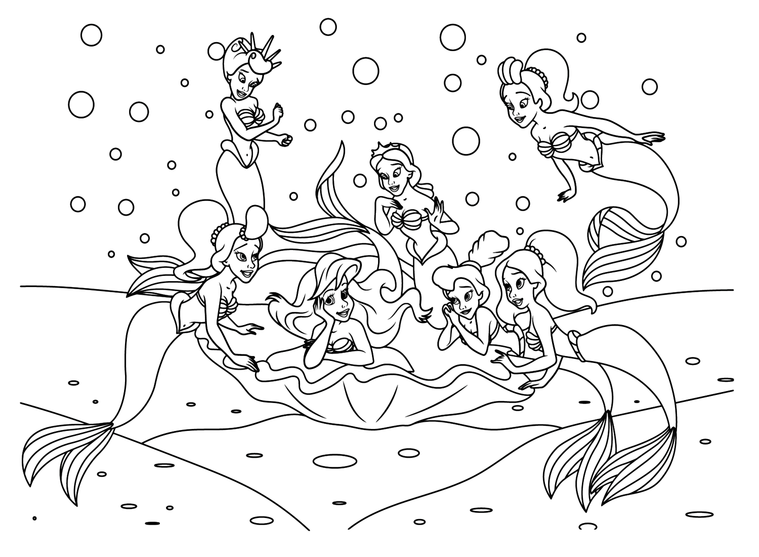 The little mermaid coloring pages