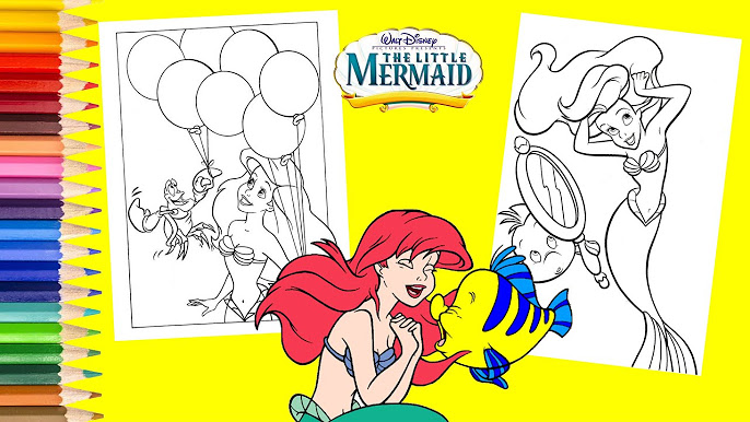 The little mermaid coloring pages pilation