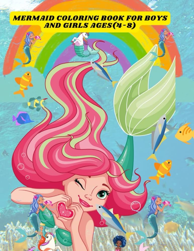 Little mermaid coloring book for kids ages