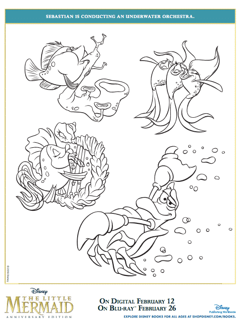 Free printable little mermaid coloring pages littlemermaidbluray