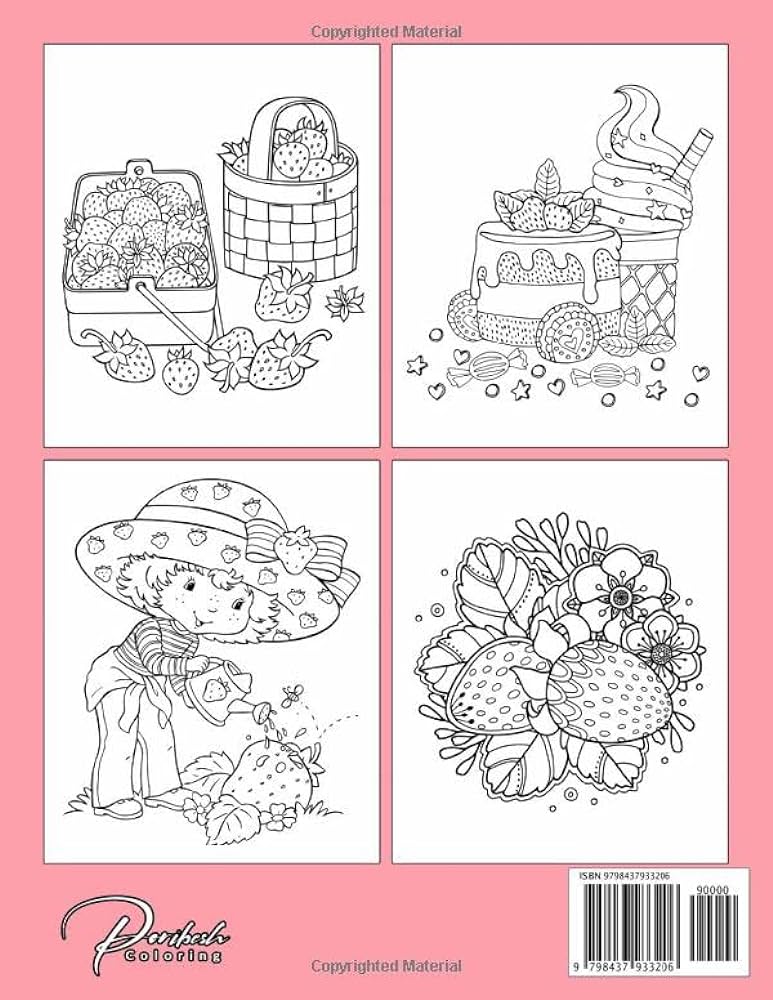 Strawberry coloring book for kids and adult with fun easy and relaxing strawberry coloring book coloring poribesh books