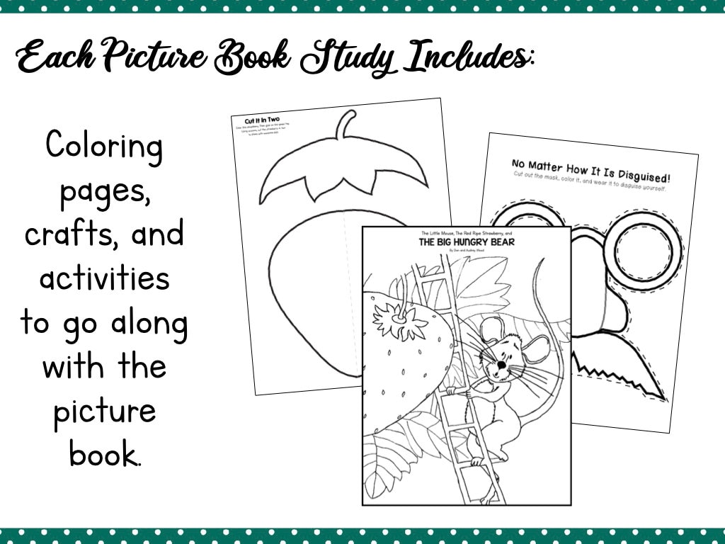 The little mouse the red ripe strawberry and the big hungry bear picture book study instant download