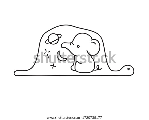 Vector illustration cartoon little prince elephant stock vector royalty free