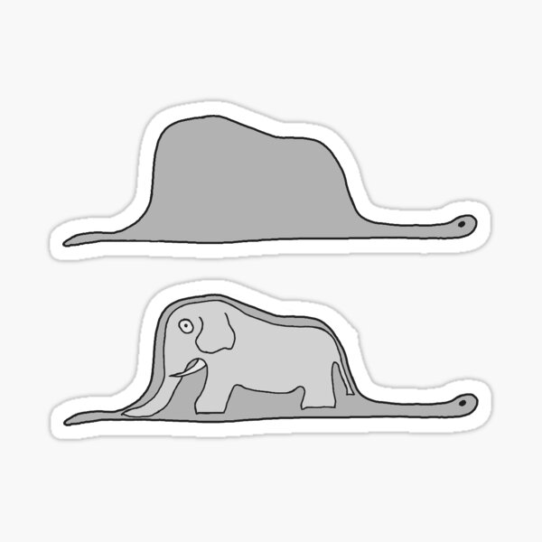 The elephant in the boa sticker by katjamhill