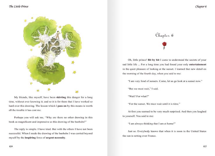 The little prince color illustration english original novel reading classic world famous books english literature original book