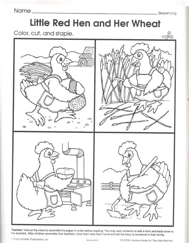 Little red hen sequence cards uk