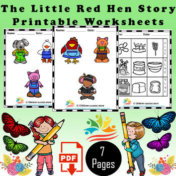 The little red hen story printable puppets by children success store