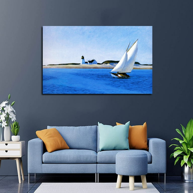 Edward hopper painting art print the long leg canvas art framed wall art