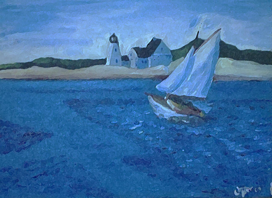 Sailing the long leg painting by gr cotler