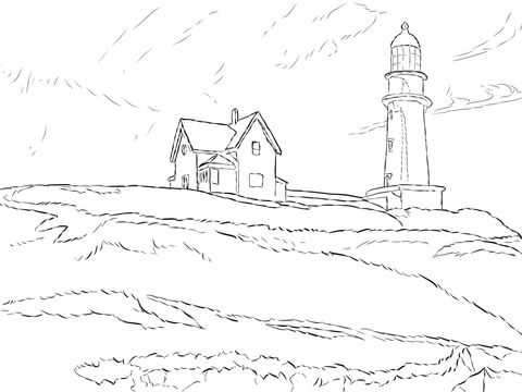 Lighthouse hill by edward hopper coloring page edward hopper famous art coloring coloring pages