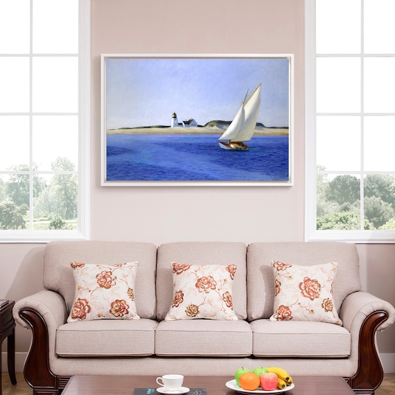 Edward hopperthe long legseaside sailboatcoastal scenerycanvas printcanvas artcanvas wall artlarge wall artframed wall artp