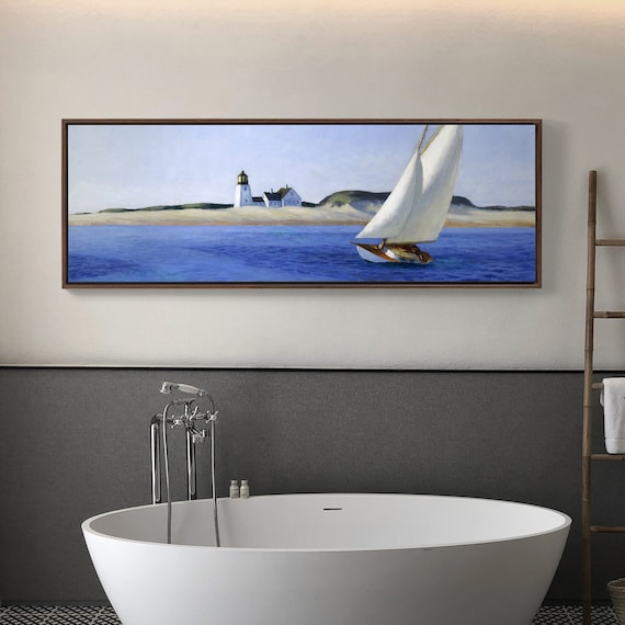 Edward hopperthe long legseaside sailboatcoastal scenerycanvas printcanvas art canvas wall artextra large canvas artlarge canvas p