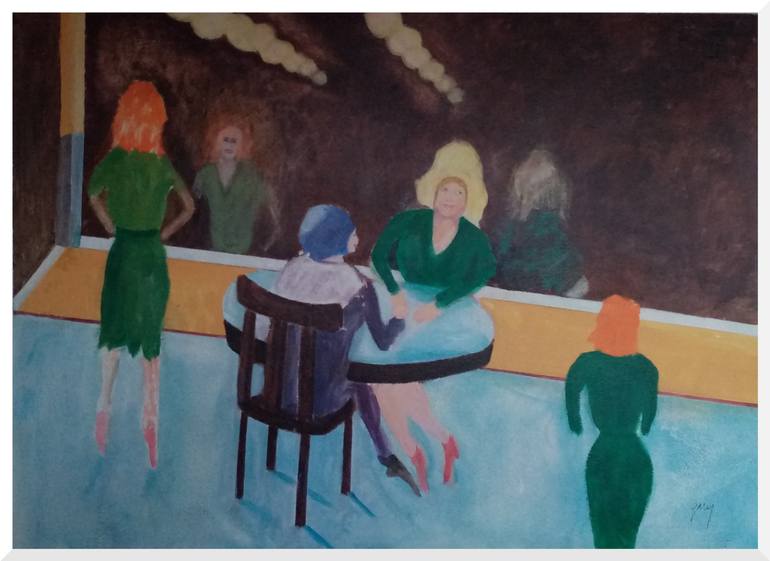 Coversations ode to edward hopper painting by gary kirkpatrick saatchi art