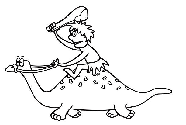 Dinosaur coloring book stock illustration