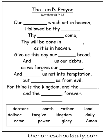 The lords prayer for kids